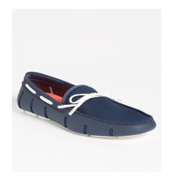 Swims Men's Braided Lace Up‎ Slip on Boat Shoes Loafers Blue - Picture 1 of 10